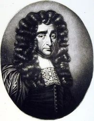 Sir Edmund Berry Godfrey (1621-78) illustrazione da Ritratti di personaggi illustri nella storia britannica, inciso da Richard Earlom (1743-1822) e Charles Turner (c.1773-1857)